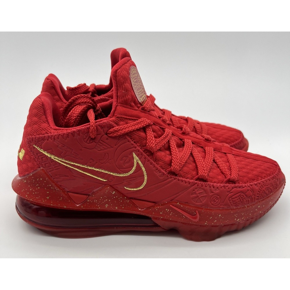 Nike Basketball LeBron 17 XVII Low PH  Red Gold Titan Shoes CD5008-600 Sz 5.5